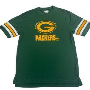 Green Bay Packers Men's Mesh Performance T Shirt Green Gold New with Tags